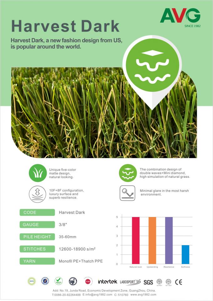 ECO 지원 100% 재활용할 수 있는 35-60mm 합성 잔디는 정원 바닥 잔디 카펫 인공 먹이풀 잔디를 조경을 합니다 0